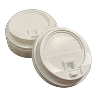 Hot paper cup plastic lid with short flip stopper for 12-20 oz standard cups - 1000/Case