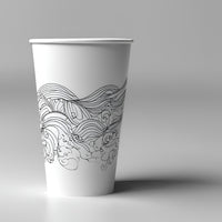 Custom marked hot cup single wall - White poly paper - 1000/Case